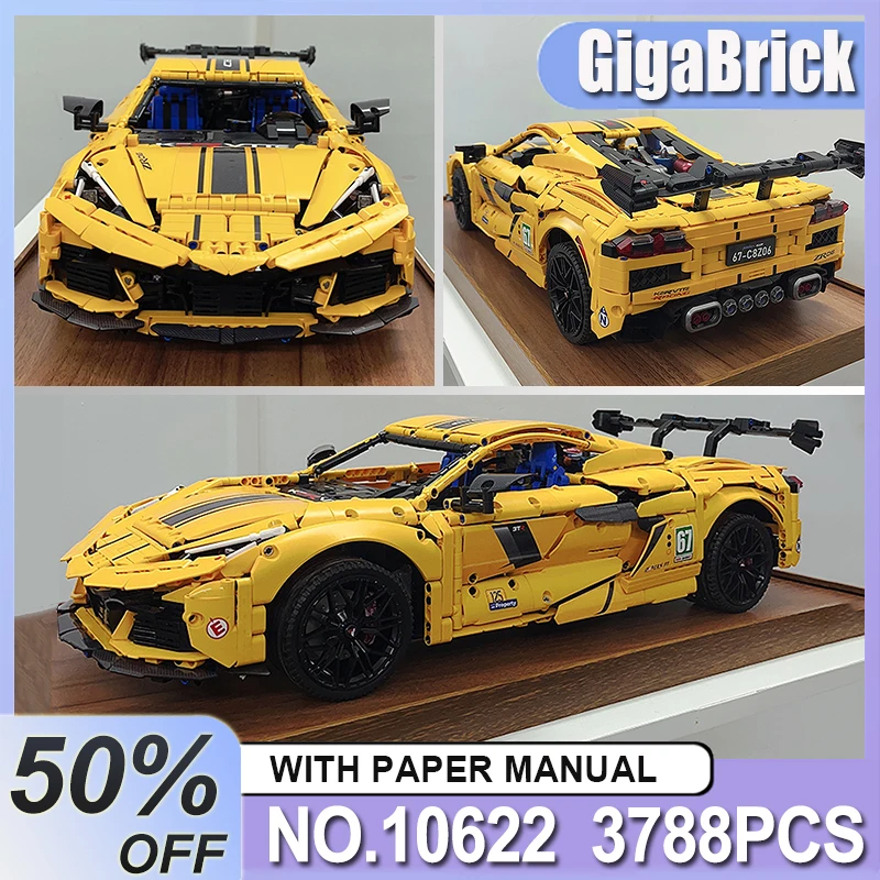 

Guly 10622 MOC Технический автомобиль Супер спортивный автомобиль C8 Модель Строительные блоки Кирпичи Diy Головоломка Игрушка Подарки на день рождения для детей