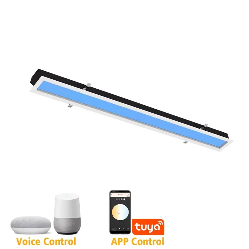 50W Tuya Smart Home Light Emitting Diode Sky Sun Ceiling 140 * 1150mm Panel Artificial Virtual Skylight Natural Blue Sky Light