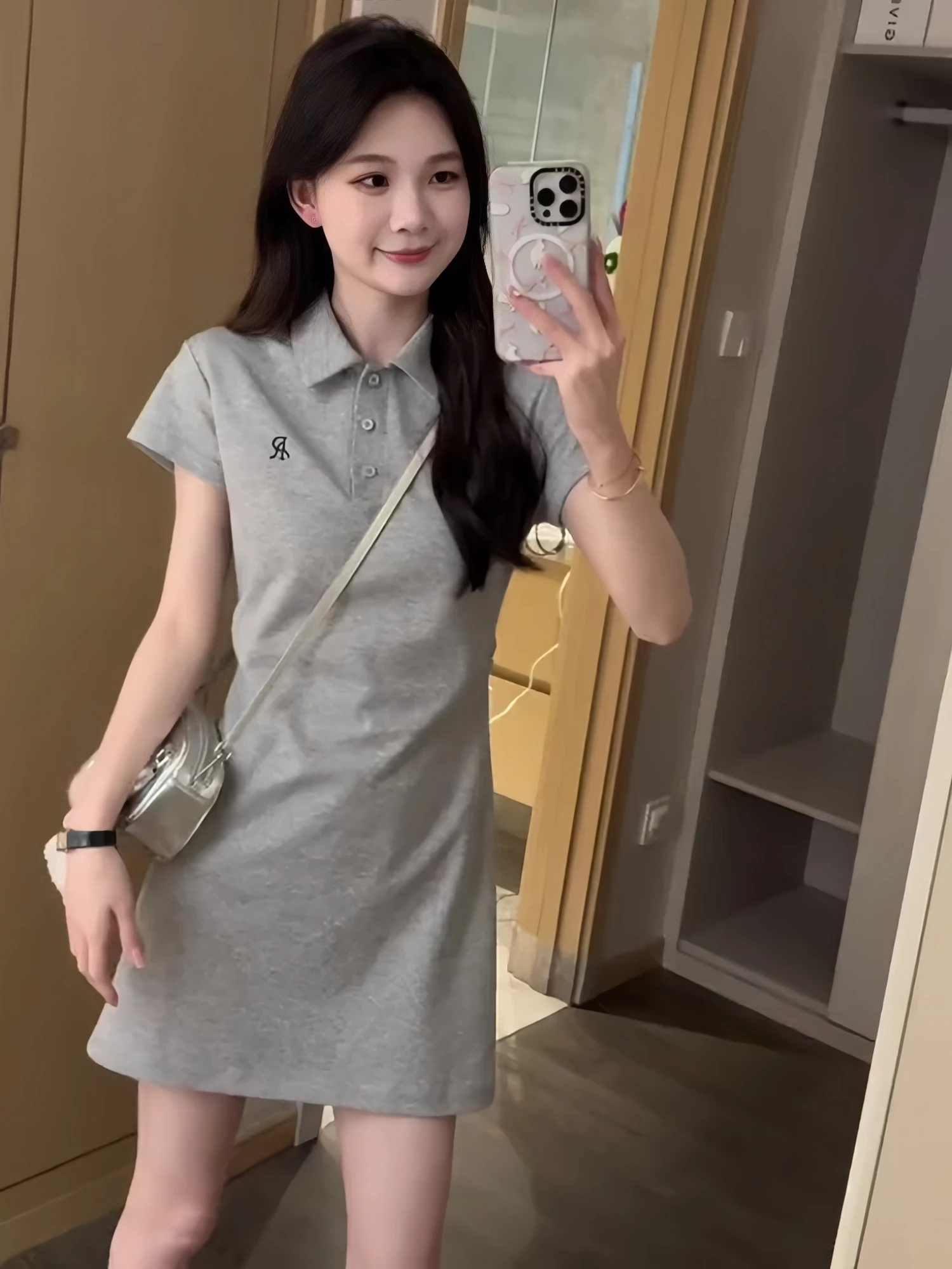 Coréen Sle ort Sve T-shirt Dr col femme taille brodée cintrée été nouveau décontracté Sle Dr