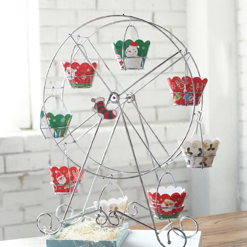 Metal Ferris Wheel Cupcake Holder Muffin Cake Dessert Chocolate Display Stand Wedding Birthday Party Cake Stand Display Rack