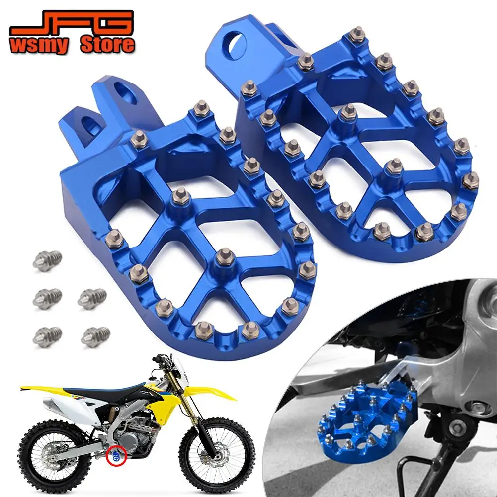 For RM 125 250 250Z RMX250 DRZ400 400S 400E 400SM Footpegs Motorcycles Accessories Foot Peg Rest Rests Footpedal Dirt Pit Bike