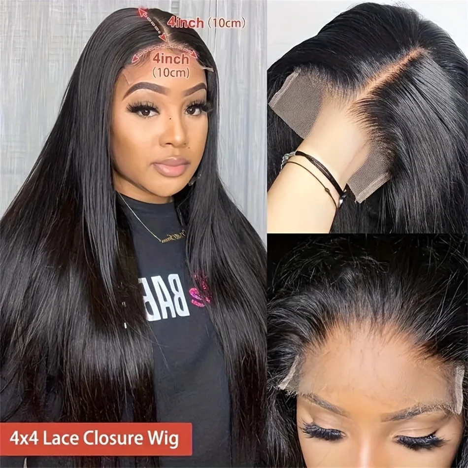 Bone Straight Human Hair Wig on Sale 5x5 Closure Lace Front Wigs 200 Density Pre Plucked 4x4 Closure Glueless Wig for Women