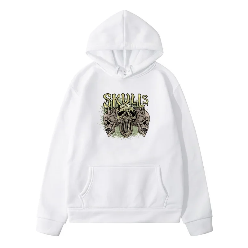 Skull Design Printed New in Sweatshirts Men's Sweat-shirt Sweatshirt Essentials Hoodie Male Clothes Oversized 2024 Fashion Y2k