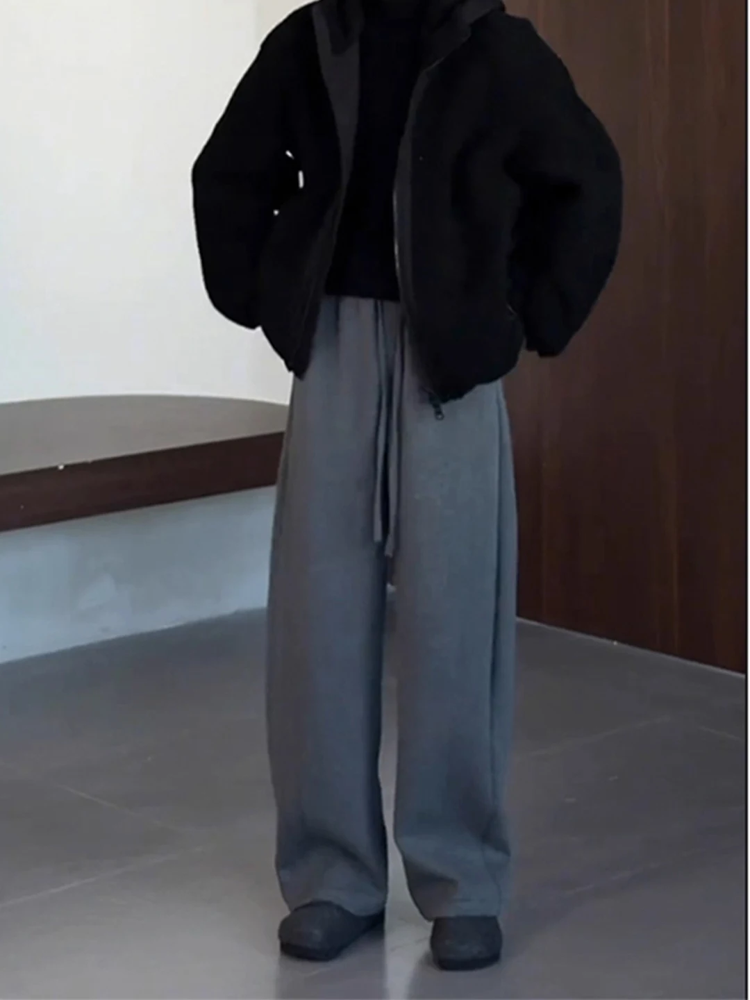 

Мужские спортивные брюки Deep ey Deconstructed с широкими штанинами и прямым кроем, осенне-зимние, утепленные флисом, повседневные, для отдыха