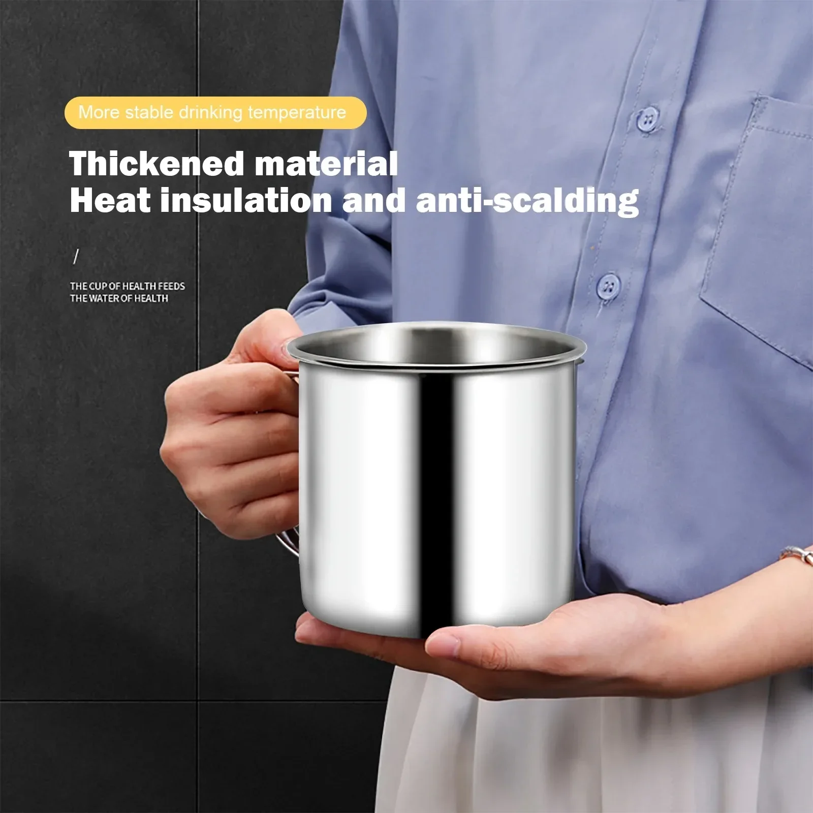 

Stainless Steel Coffee Mugs 200mL Metal Coffee Cup Mug Shatterproof Insulated Cups with Handles Keep Drinks Hot or Cold Longer