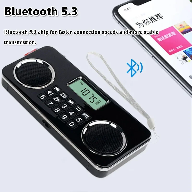 ミニポータブル多機能 Bluetooth ラジオスピーカー充電式 USB ドライブ TF カード MP3 プレーヤーサポート FM デジタル曲注文