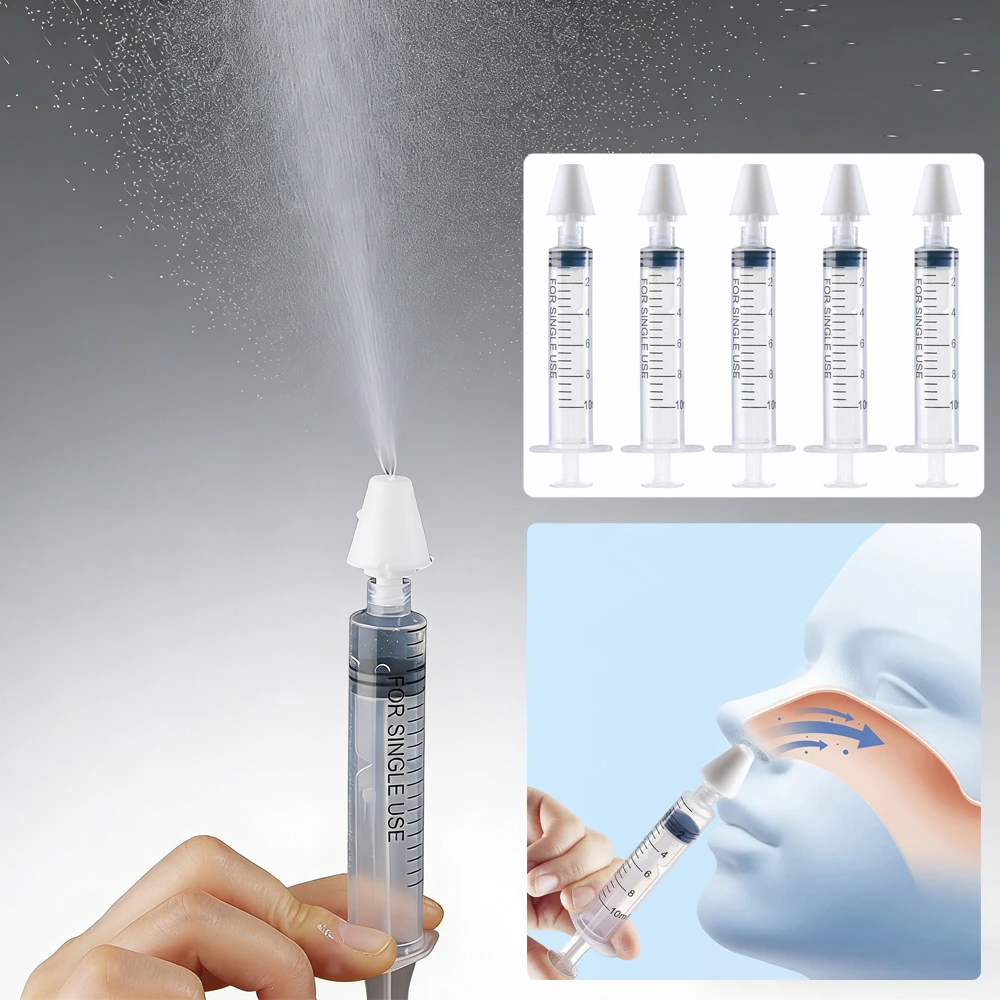 Nose Cleaner Needle Tube Silicone Baby Nasal Aspirator with Spray Tips Rinse Baby Nasal Irrigator Nose Sucker for Infants Kids