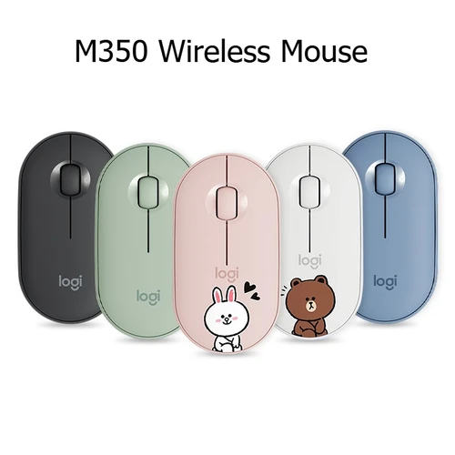 Ratón inalámbrico Bluetooth Logitech M350, clic silencioso, delgado y portátil, funciona para Mac, Windows, portátil, PC, hogar, oficina, viajes