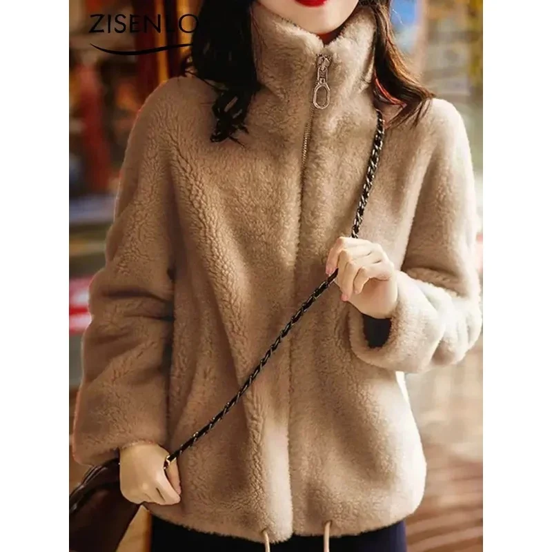 New Warm Zipper Jacket Padded Jackets for Women Double-sided Fleece Warm Turtleneck Coat Faux Fur Coat Sweatshirt Women's Coat