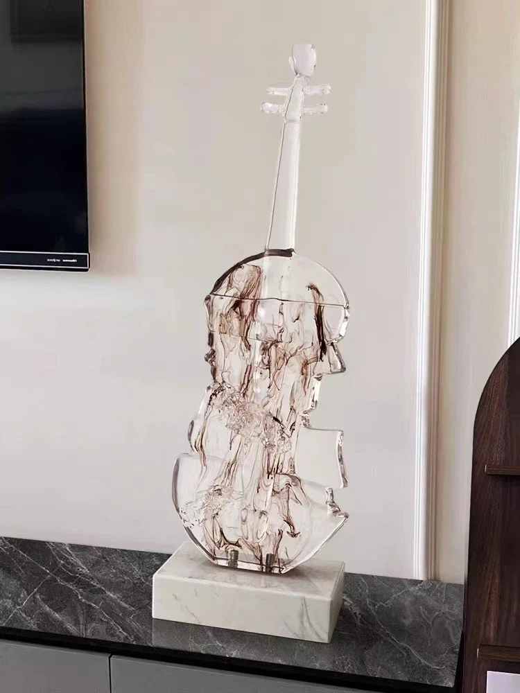 

Nordic Violin Sculpture Room Decor Luxury Desktop Decoration Accessories Modern Art Music Statue Ornaments For Home