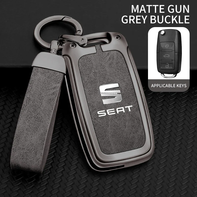 Funda protectora de aleación de cuero para llave de coche, para Seat FR Ateca IBIZA Leon Alhambra Arosa Exeo Cordobe Mii Tarraco Toledo