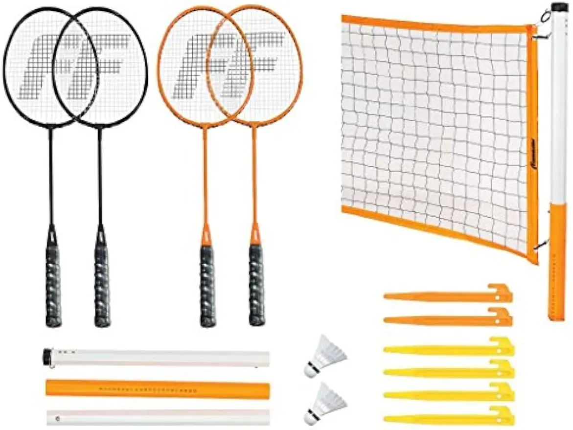 Complete Badminton Set with Net, 4 Rackets & Shuttlecocks for Outdoor Fun