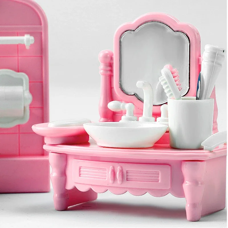 ขายร้อนน่ารัก Kawaii สีชมพู Miniature Dollhouse เฟอร์นิเจอร์อุปกรณ์เสริมของเล่นเด็กครัวทําอาหารกิจกรรมสําหรับสาวของขวัญ
