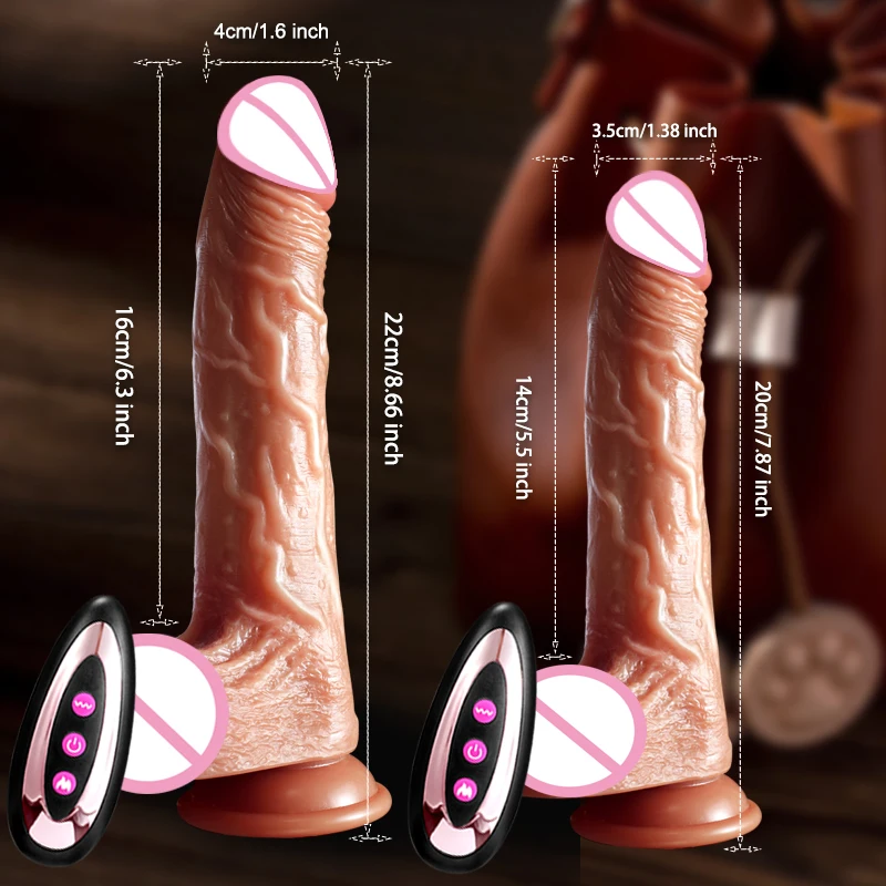 Oversized Dildo Realistic Artificial Penis Vibrator Retractable Cock with Heat Female Masturbation Orgasm Vagina G-Spot Squirt