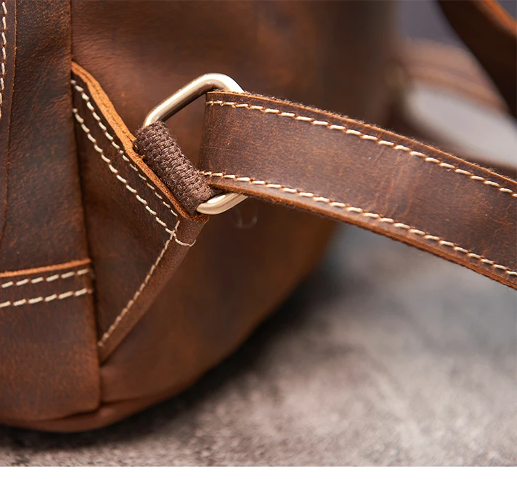 Nasva Leder Rucksack Herren Vintage Reise rucksack Camping Business School Büro tasche Messenger Laptop tasche – Detail 12