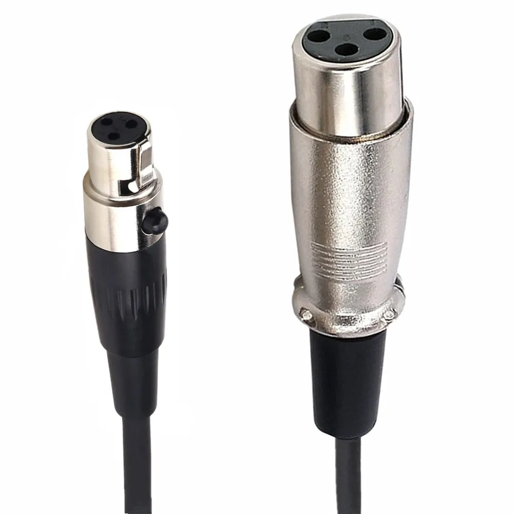 Mini XLR 3pin Male To XLR 3pin Female Audio Cable Aluminum Foil Shielded Copper Wire Audio Line Cable For Microphone Cameras