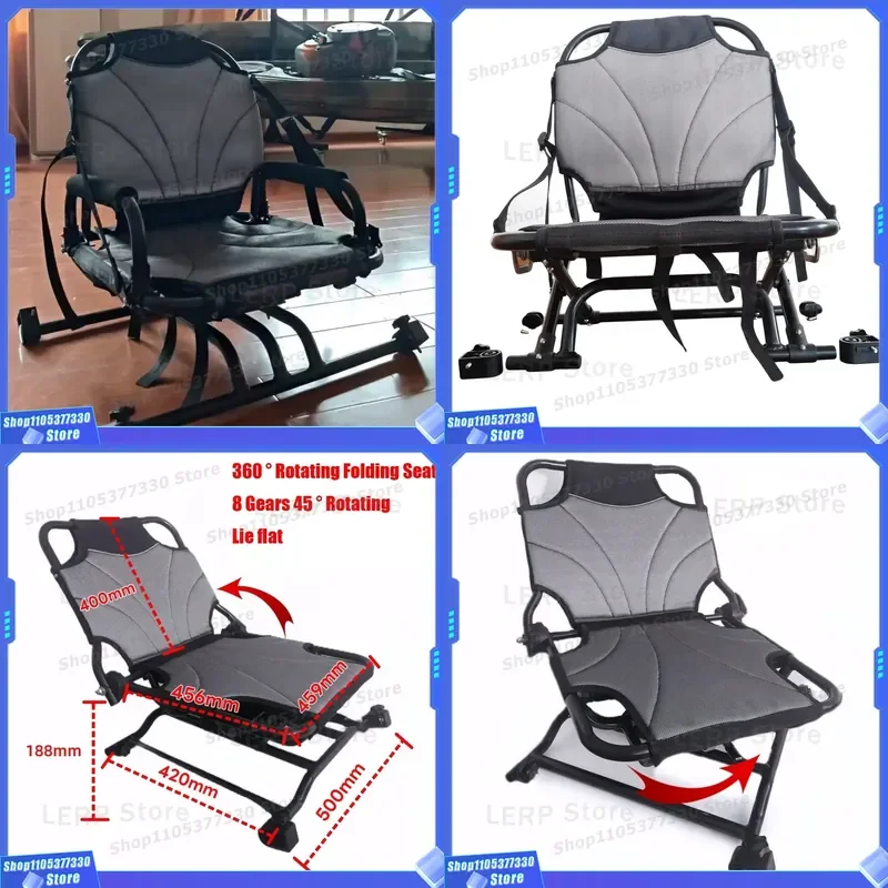 360° Rotation Folding Kayak Boat Seat Versatile Replacement for Canoeing for Waterplay Crafts Accessories Aluminum