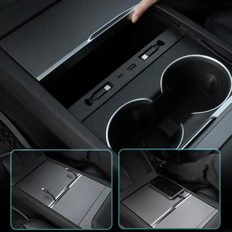 M76E Organisierter Kfz-Ladehub mit ausziehbarem Kabel und USB-Anschlüssen an der Vorderseite – Detail 4