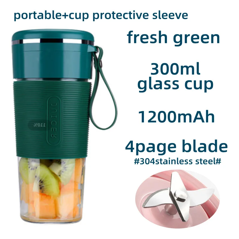 Portable Juicer Usb Rechargeable Wireless Mini Smoothie Blender Mixer Fruit Juice Maker Electric Juicer Machine Glass Cup