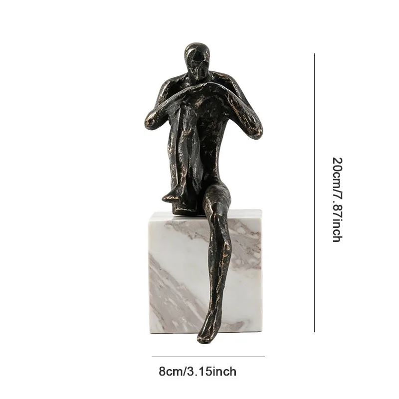 Creative Resin Thinker Character Sculpture Ornaments Office Model Room Villa Hotel Study Character Display Crafts Birthday Gifts