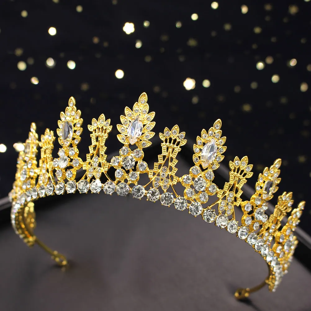 

Bridal Tiara Hair Accessories Elegant Crystal Headdress Prom Zinc Alloy Bridal Crown H crafted Crown Decor Gifts