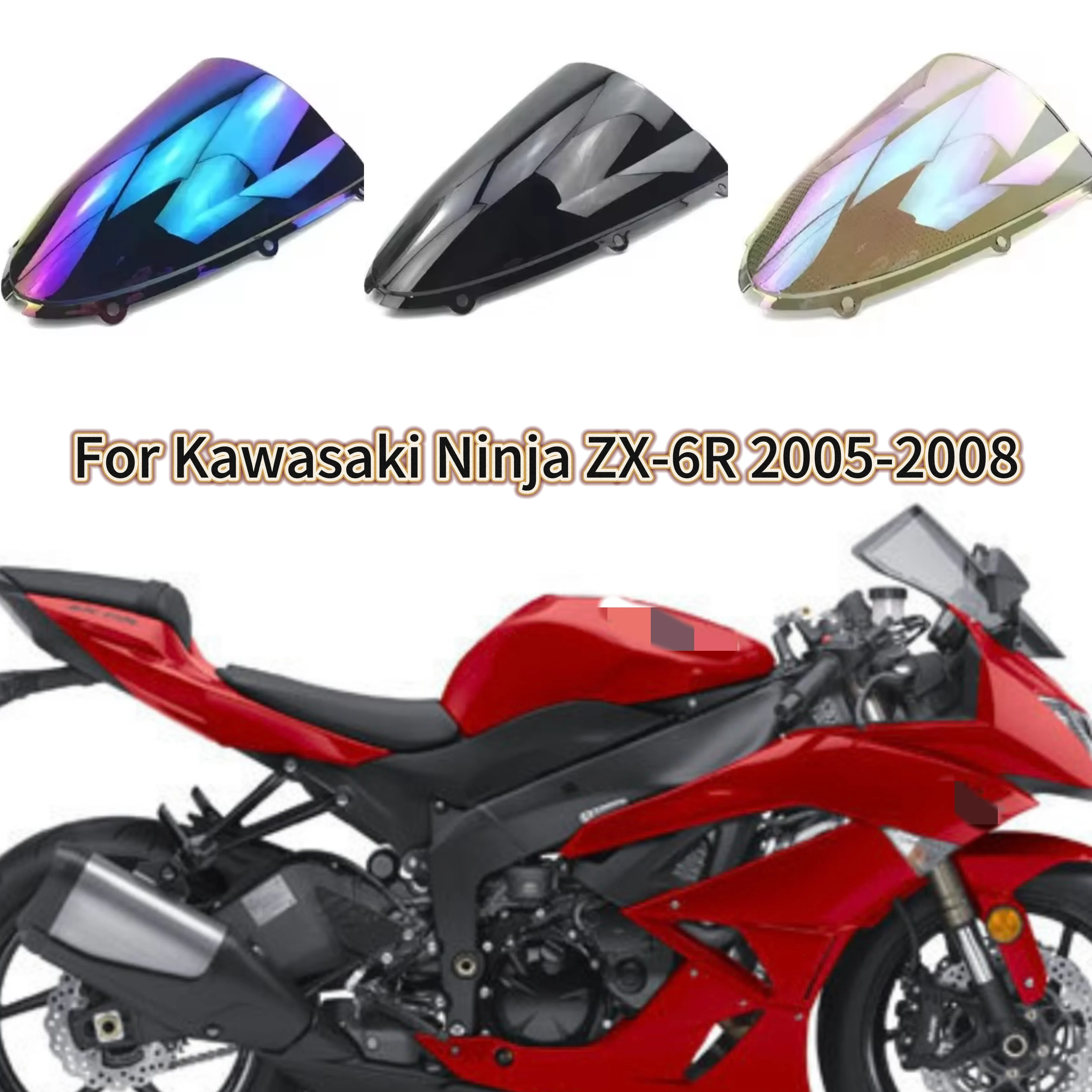 For Kawasaki Ninja 636 ZX6R ZX-6R 2005-2008 New High Quality Motorcycle Windshield ZX10R ZX-10R 2006-2007 ZX 6R 10R