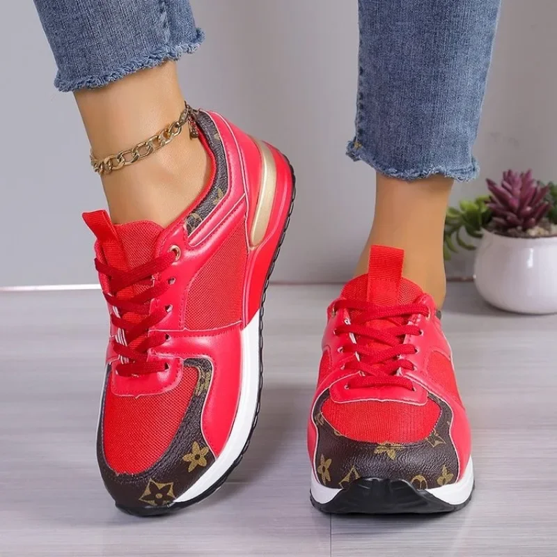 Autumn Winter Women Sneakers Mesh Lace Up Casual Vulcanize Shoes Ladies Flats Outdoor Sports Running Shoes Platform Shoes