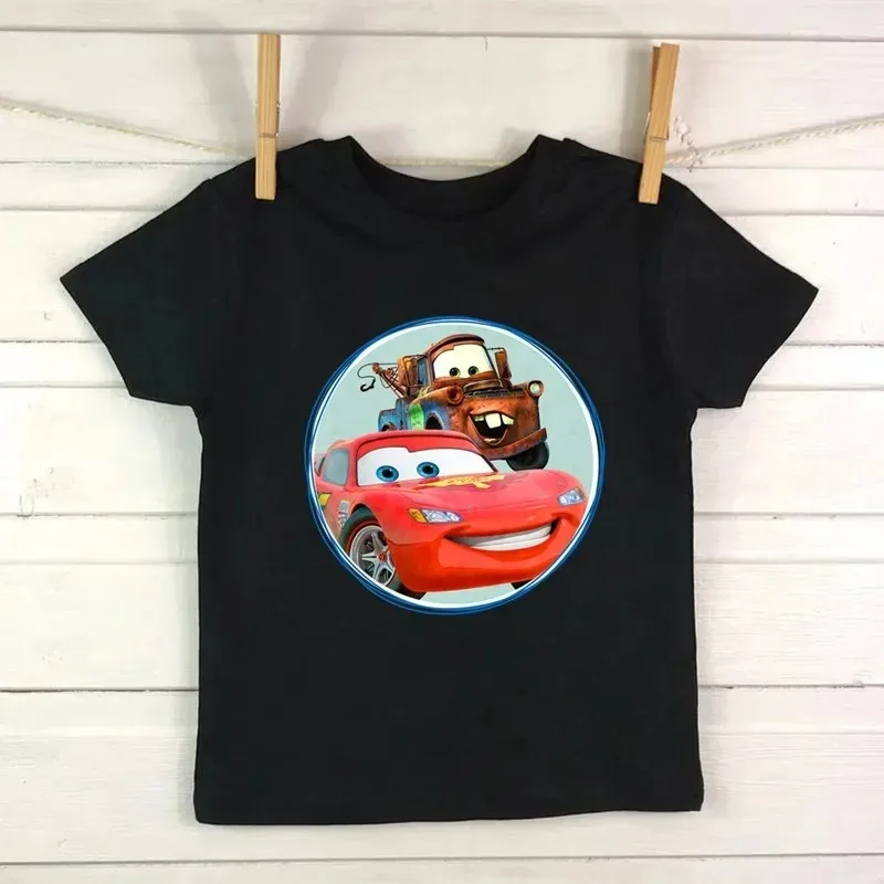 Disney Kids T Shirt Car Pixar Lightning McQueen Cartoon Graphic Baby Girls Clothes Cotton Boys T-Shirts Summer Children T-Shirt