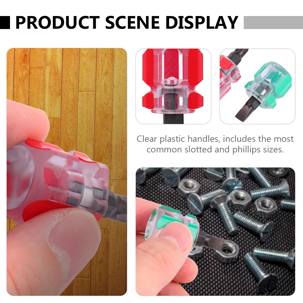 12pcs Mini Screwdriver Set Chrome-Vanadium Steel Ultra-Short Handle For Narrow Space Repair Sewing Machine Tool Portable Slotted