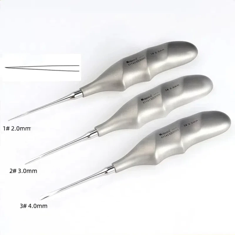 1pc Dental Elevator Straight Double Curved Root Extracting Surgical Instrument Stainless Steel Dentist Teeth Extraction Tools