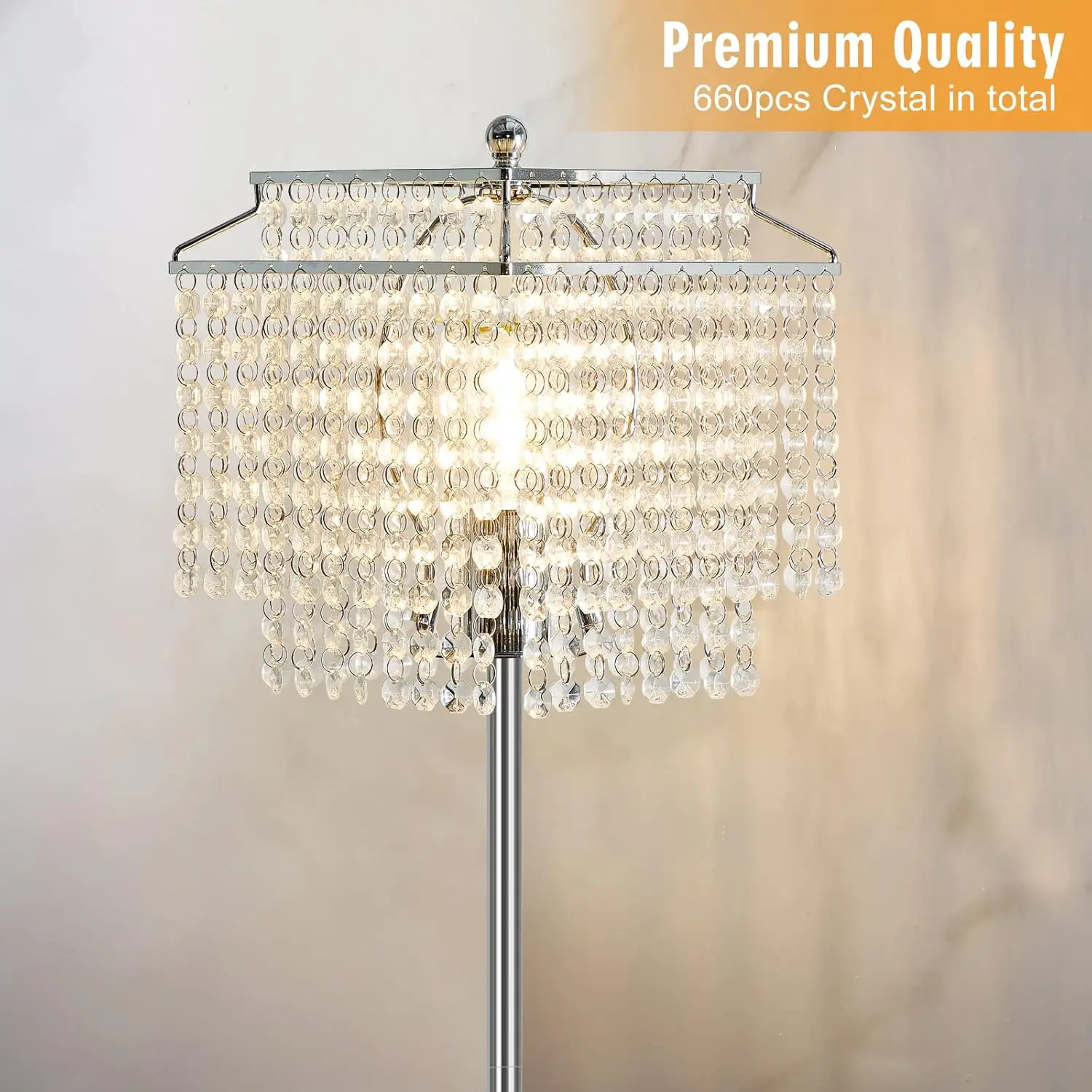 Luvkczc Crystal Floor Lamp, 64