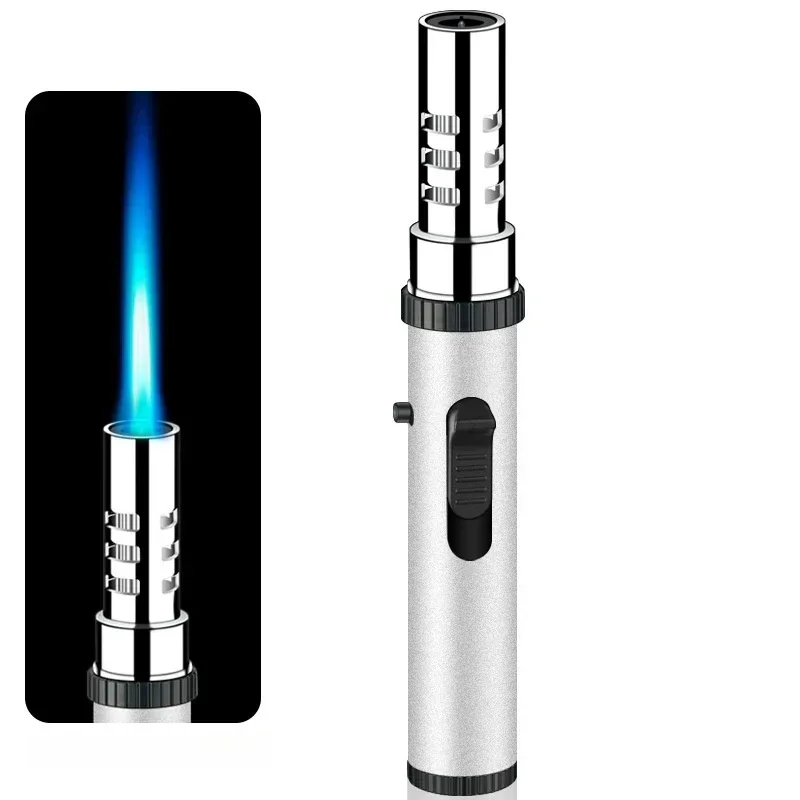 New Scepter Lightsaber Turbo Gas Lighter Outdoor Windproof Strong Fire Cigar Special Metal Flamethrower BBQ Baking Kitchen Tools