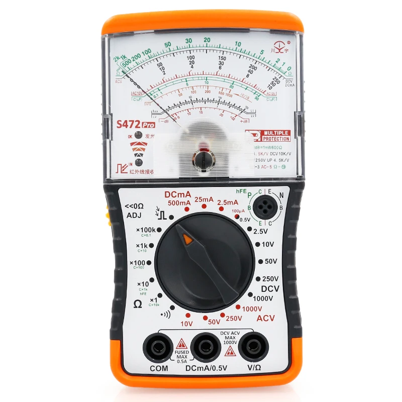 NJTY S472PRO mini analoge multimeter, universele uiterst nauwkeurige mechanische anti-brandmultimeter