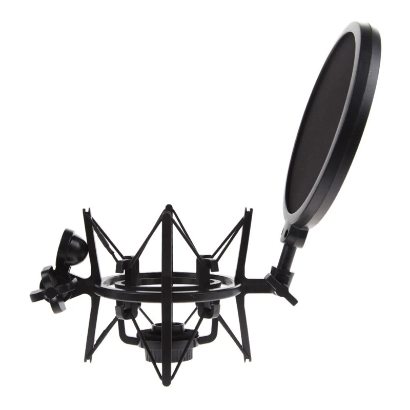 Professional Microphone Mic Shock Mount With Shield Articulating Head Holder Stand Bracket For Studio Broadcast