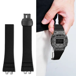High Quality FKM Rubber Strap For Casio Modified GMW-B5000 GM-B2100 Fluoro Rubber Watch Band Wristband Folding Buckle Bracelet