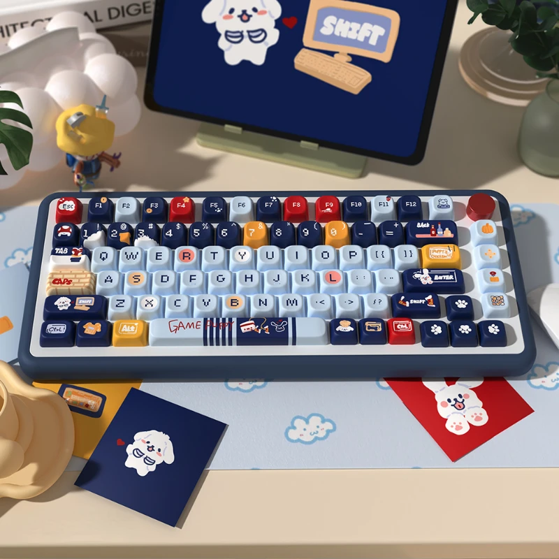 

158 Keys/Set Gaming Dog Keycaps Cute Kawaii PBT Children Keycaps SCA Cherry Height for MX Switch DIY Mechanical Keyboards Gift