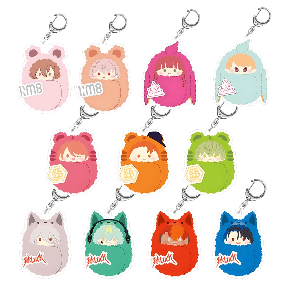 المفقة لايف ألين Sugasano Yeon Hajun Anne Faulkner Naoakira Saimon Zen Gaho Yeon Dongha Q-version سلسلة مفاتيح مصنوعة من الأكريليك قلادة