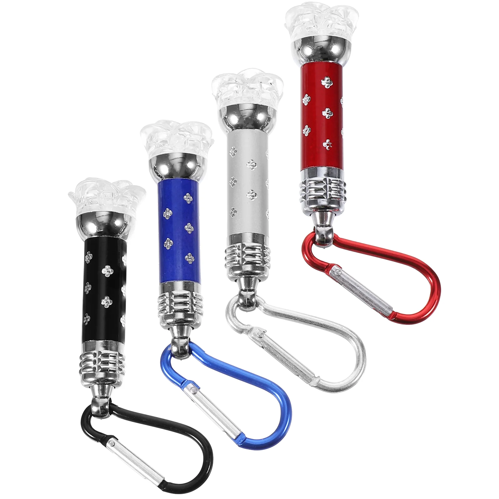 4 Pcs Pendant on Foot Mini Flashlight Handheld Flashlights Key-chain Aluminum Alloy Camping Supplies Small