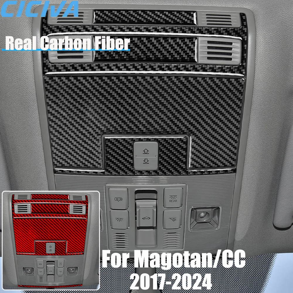 

Автомобильные аксессуары из настоящего углеродного волокна, крышка панели лампы для чтения, мягкая наклейка для Volkswagen Magotan/CC 2017 2018 19 20 21 22 23 24