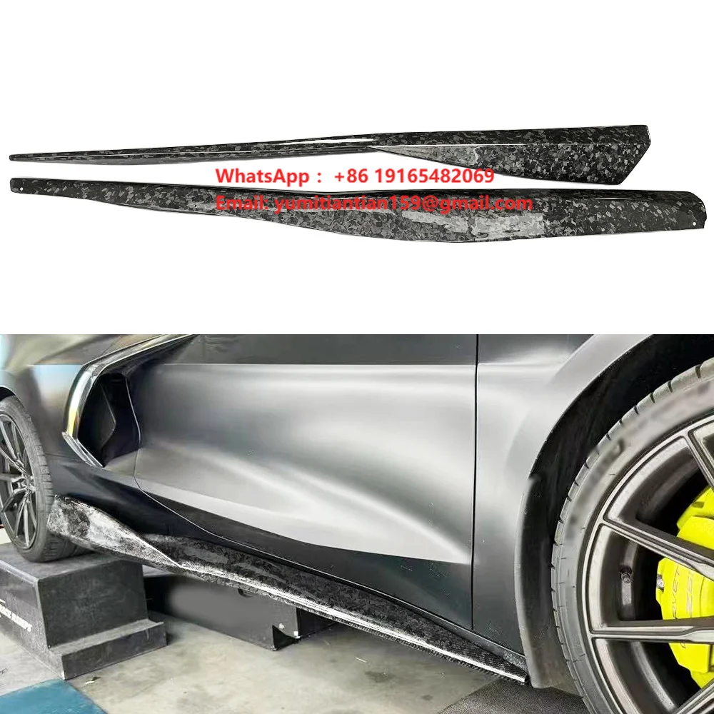 Forged Carbon Fiber 5VM Style Pair Side Skirt Panels Fit for 20-Up Corvette C8 Car Exterior Accessories