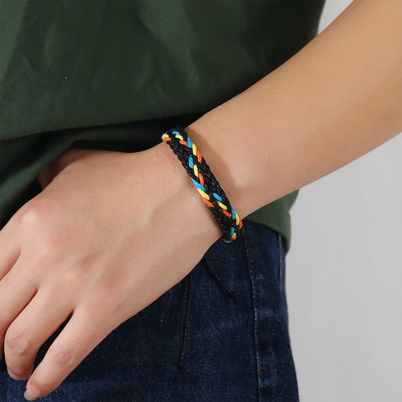 9Pcs/set Neutral rope cotton hand woven adjustable friendship bracelet couple jewelry