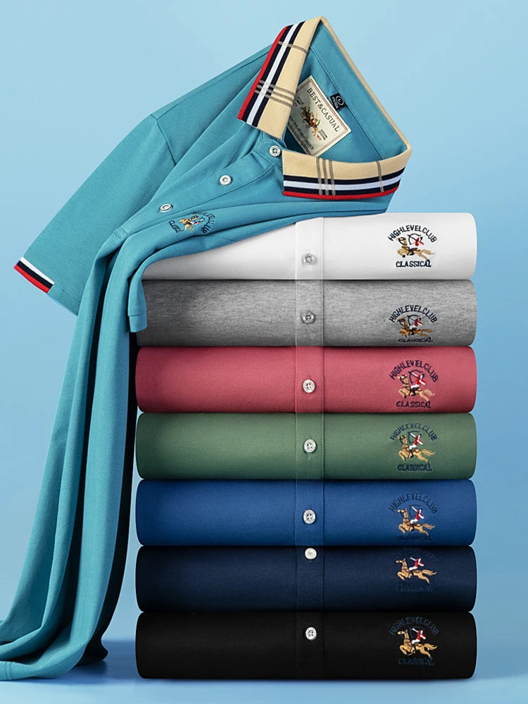 Men's Short Sleeve  Shirt Summer Tops Fashionable Urban Style Embroidered Cricket Shirt Flip Collar Breathable Comfortable