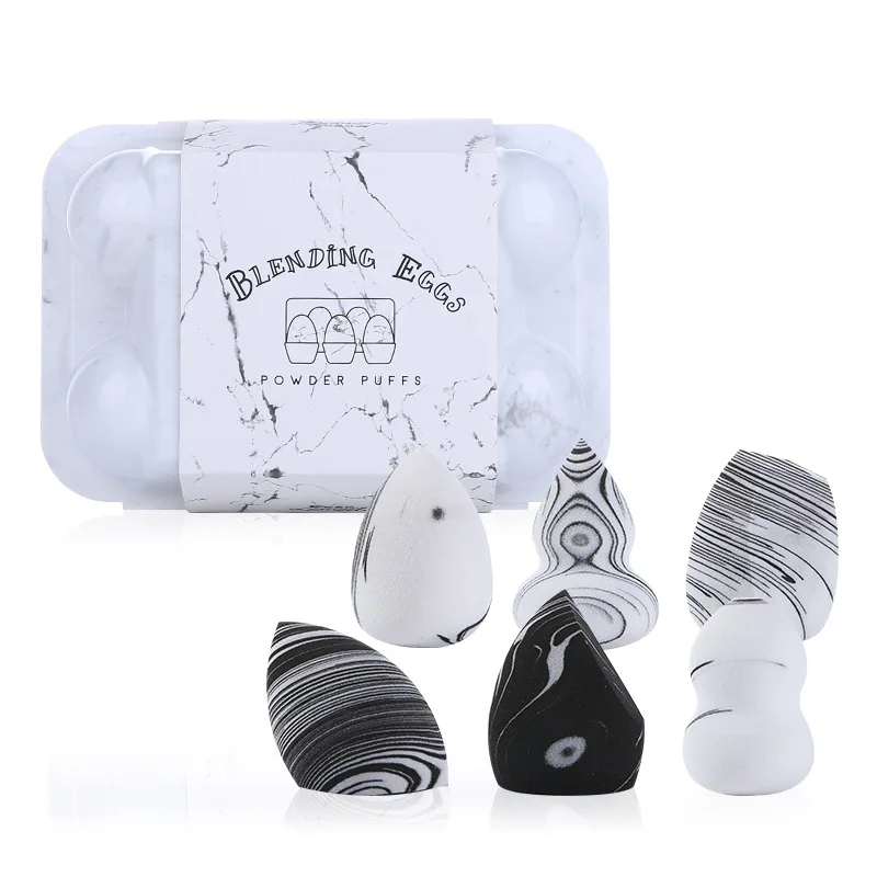 6 قطعة ماكياج مسحوق نفخة مجموعة مع صندوق لينة مستحضرات التجميل نفخة ماكياج الإسفنج مجموعة الأساس مسحوق الإسفنج الجمال يشكلون أداة
