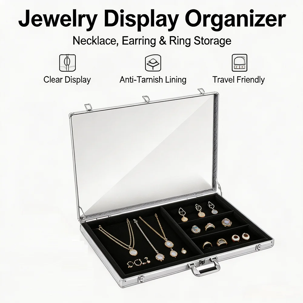 Foldable Storage Box Jewelry Display Rack Travel Stylish Necklace Earring Display Storage Organiser Multifunctional Travel Box