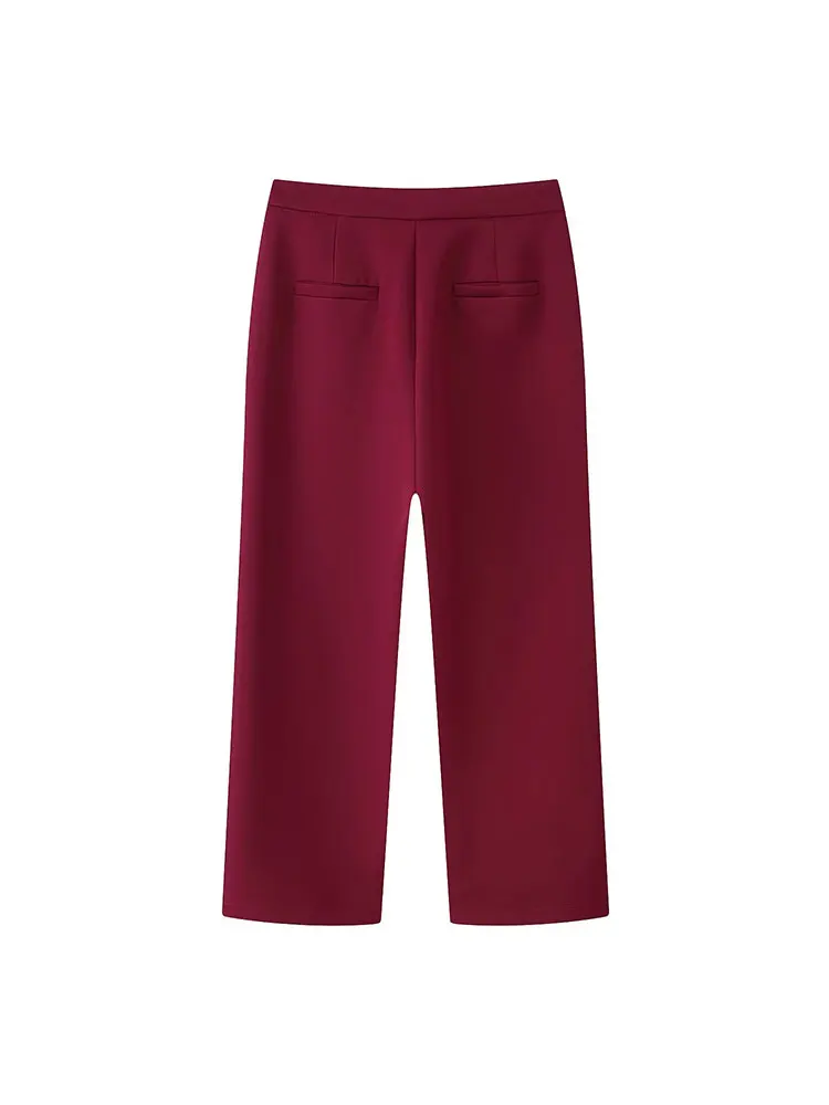 NLZGMSJ Women Loose Blazer Set 2025 Autumn Long Sleeve Feathers Cuff Office Lady Suit Jacket Female Casual Party 2-piece Set Y2K