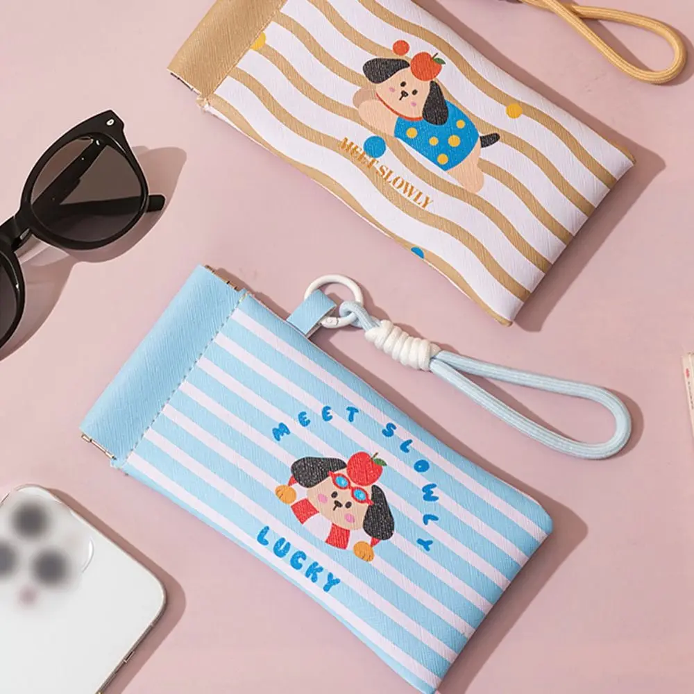 

2Pcs Cartoon PU Leather Glasses Bag Dustproof Dopamine Sunglasses Protective Cover Korean Style Waterproof