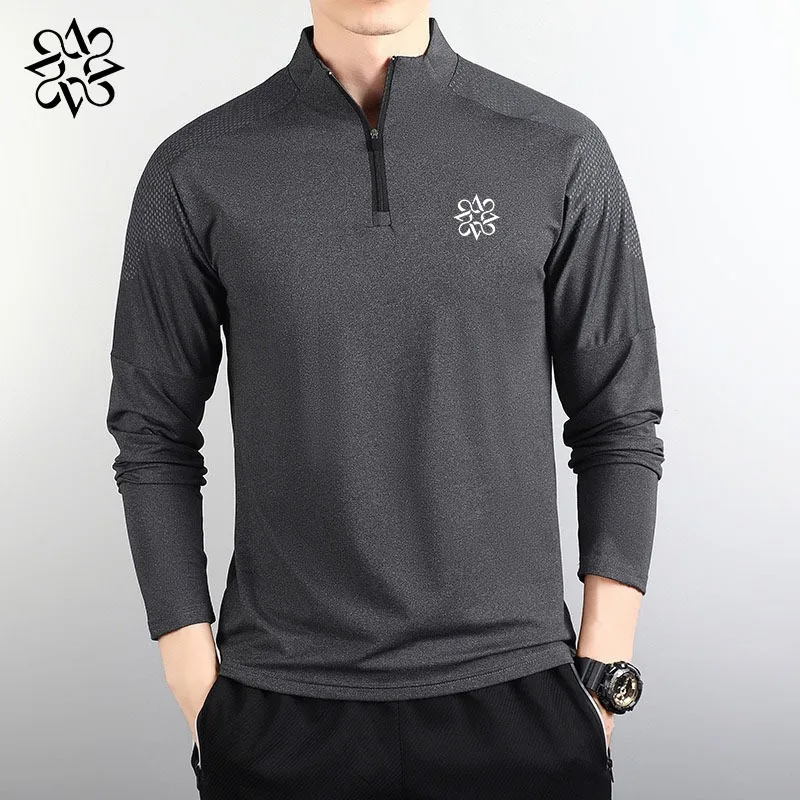 ST ANDREWS New sports and leisure models Men Half zipper Training clothes Ventilation Quick drying Fitness running casual TOP