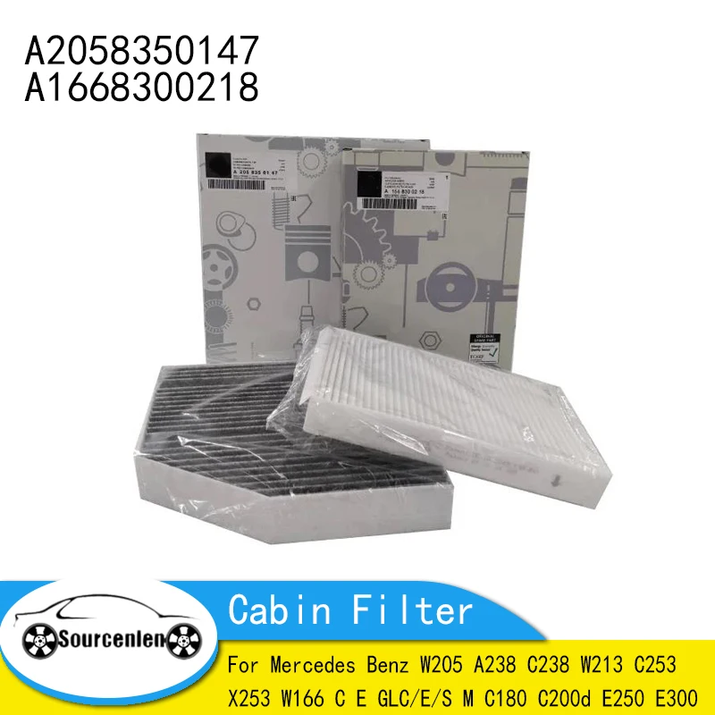 Cabin Filter For Mercedes Benz W205 A238 C238 W213 C253 X253 W166 C E GLC/E/S M C180 C200d E250 E300 A2058350147 A1668300218