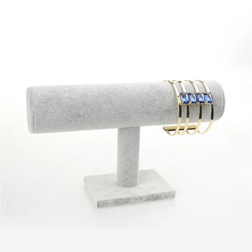 

Bangle Display Stand Bracelet Jewelry Organizer Rack Storage PVC Flannel Durable T Shape Lightweight Watch Hairband Accessories