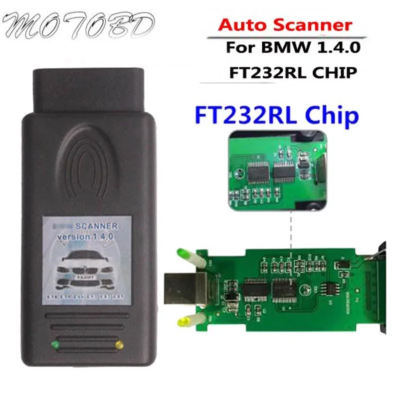 USB Scanner V1.4.0 for BMW Unlock Version Determination of Chassis Model Engine Gearbox For BMW SCANNER 1.4.0 With FT232RL